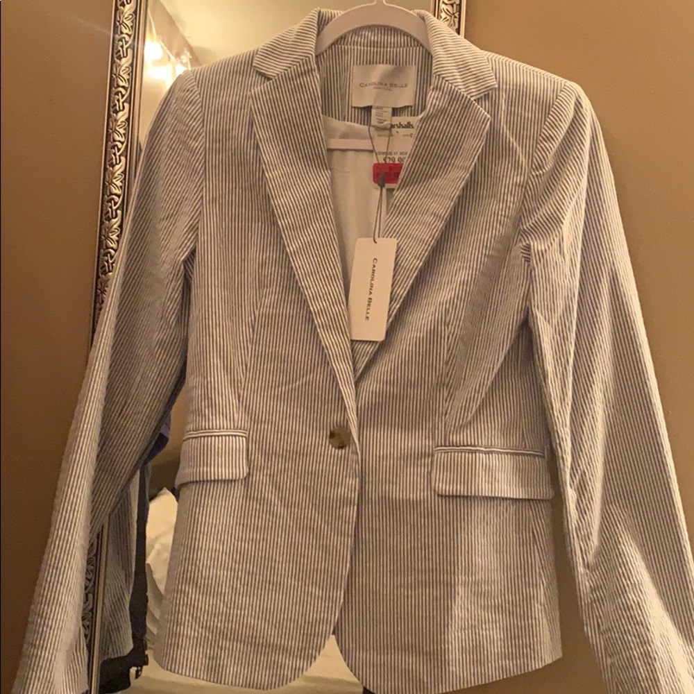 Blue and White Seersucker Blaser